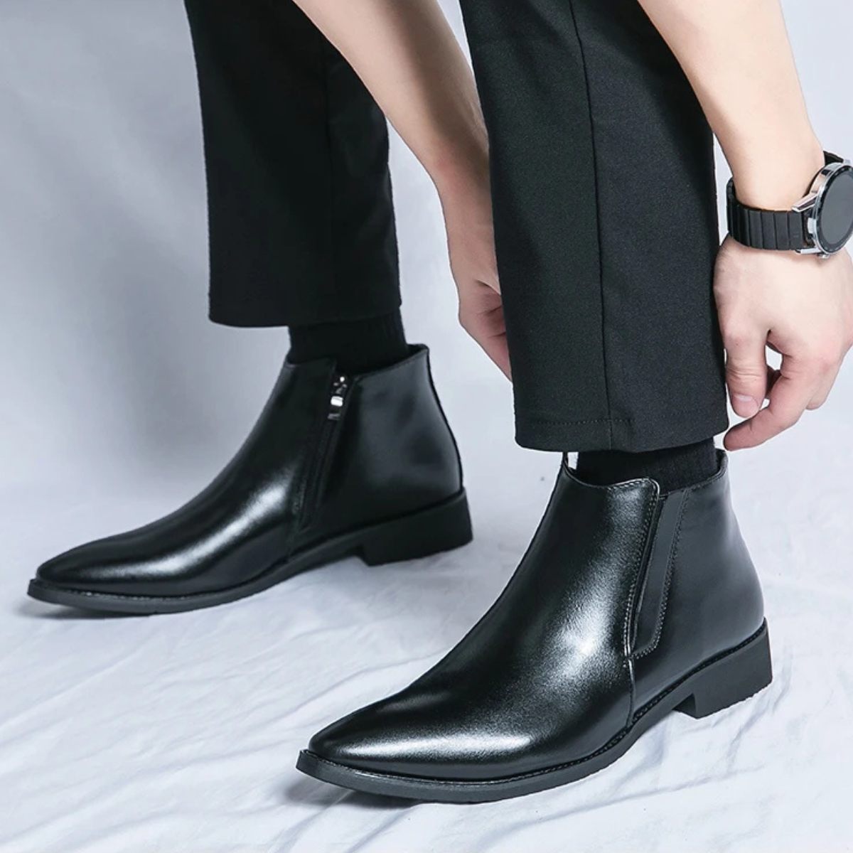 The Crotone Men’s Business Slip On Leather Chelsea Boots