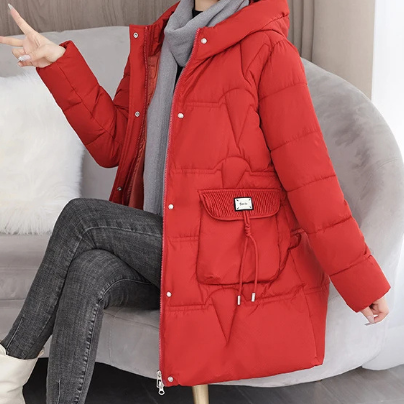 Delia | Women's Windproof Parka Winter Jacket with Hood and Zipper