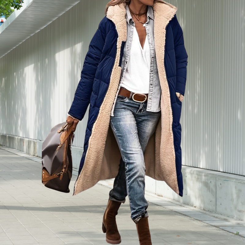 Regina | Women’s Long Padded Winter Coat with Hood & Fleece Lining