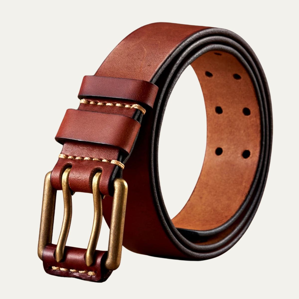 The Lancaster Belt – Double-Pin Vintage Leather Design