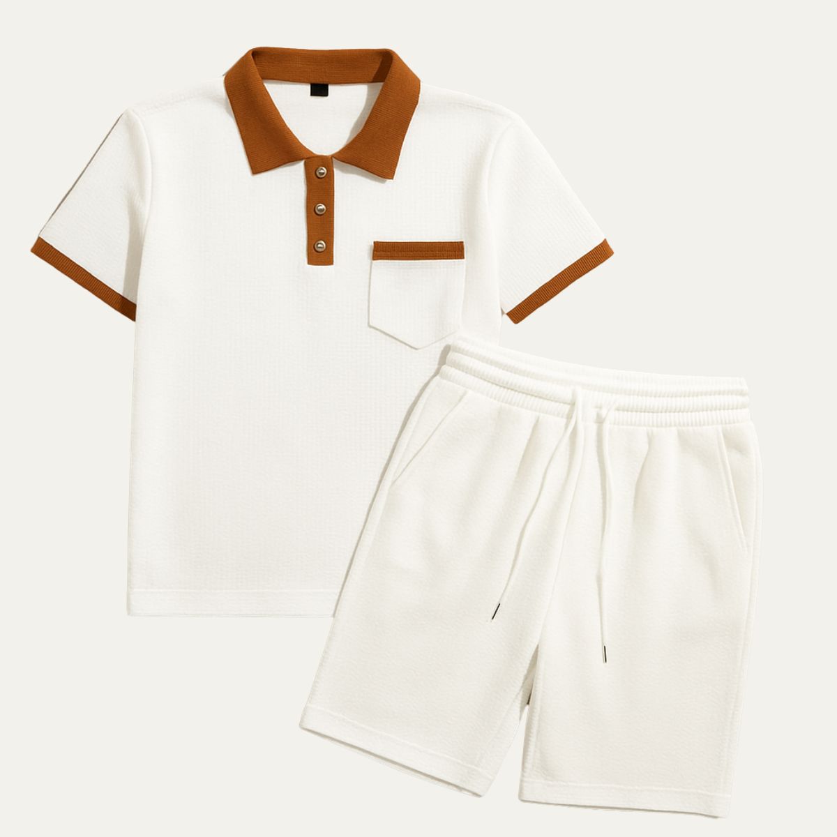 The Capri Cotton Set – Vintage Polo &amp; Shorts Co ord for Men
