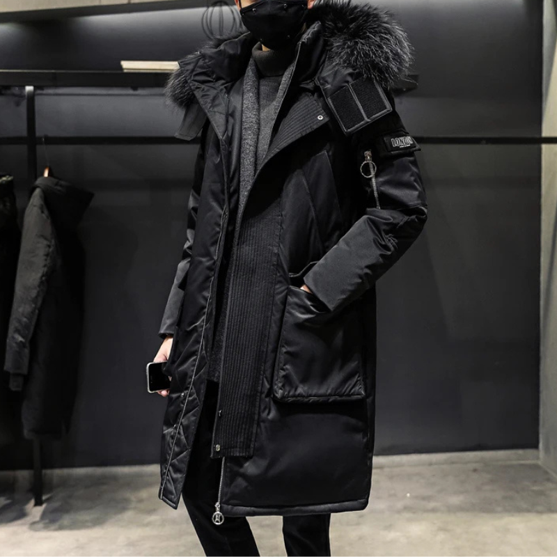 Clemens | Men's Winter Coat with Faux Fur Hood and Multiple Pockets