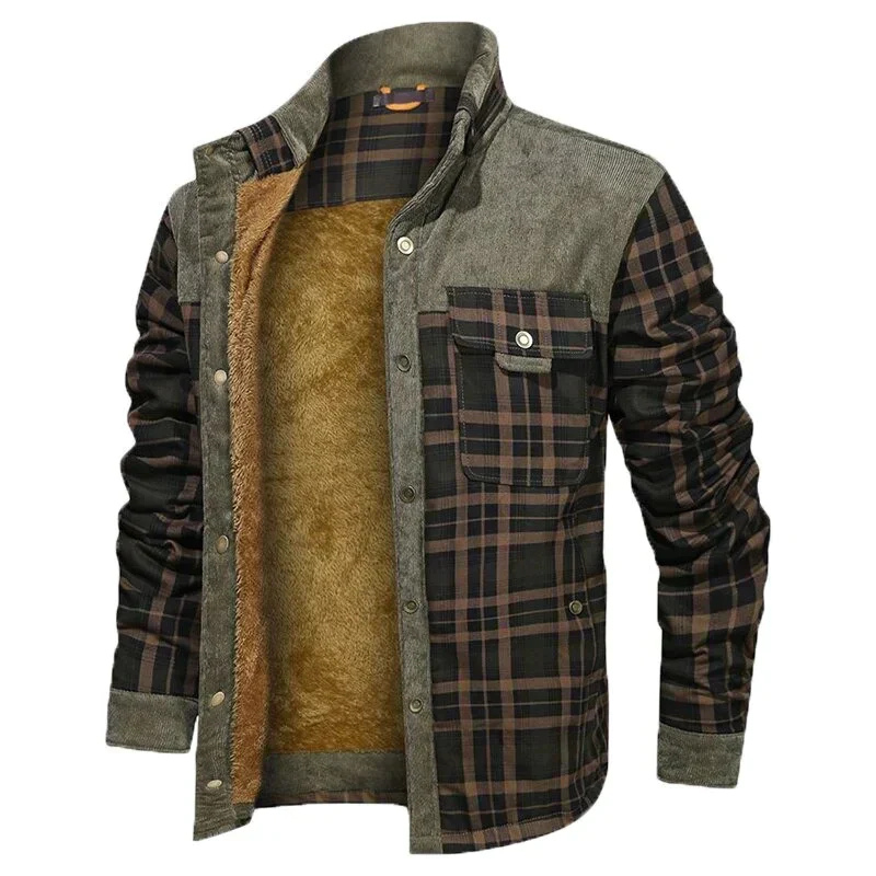 Gideon | Men’s Plaid Shirt Jacket with Warm Fleece Lining