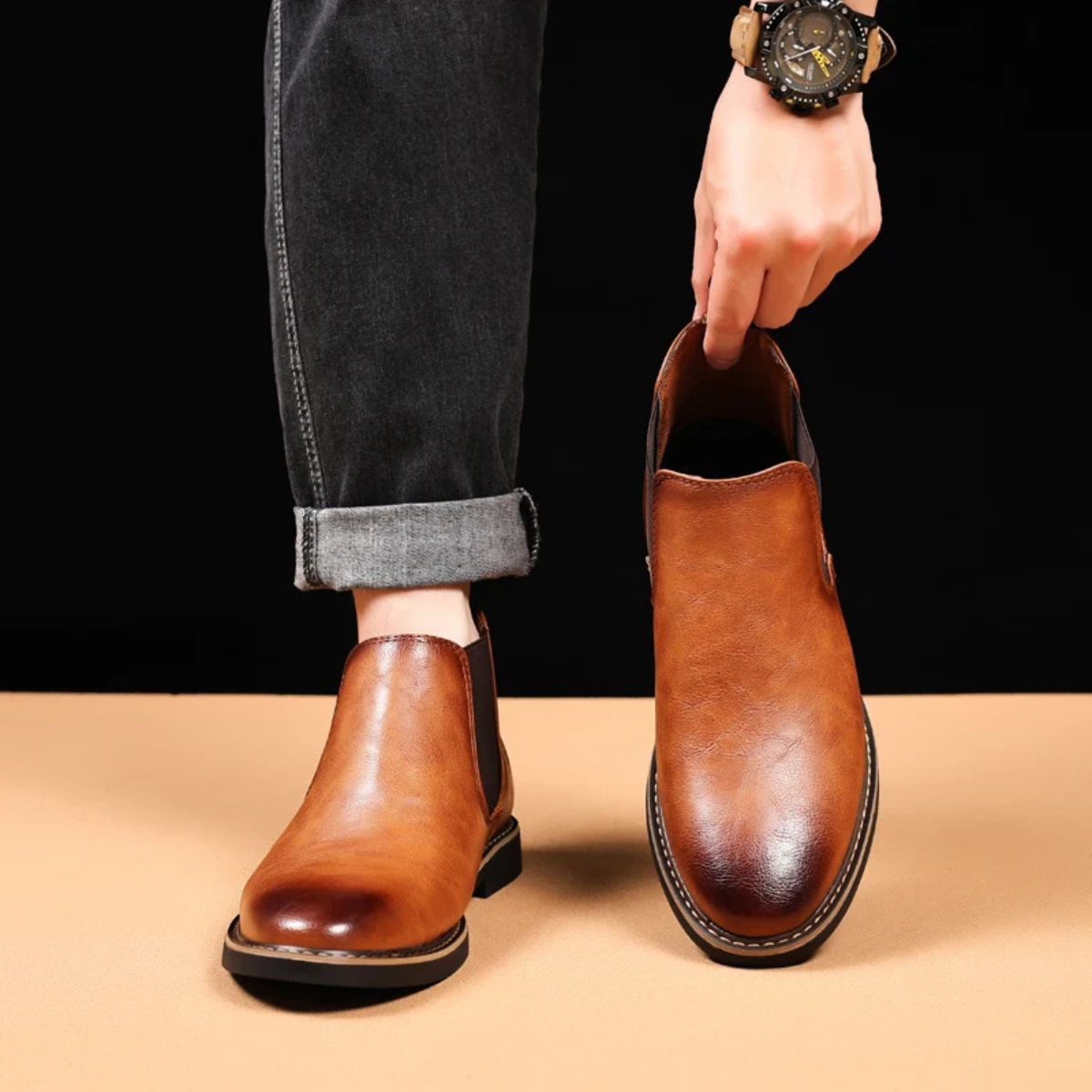 The Ascot Men’s Elegant Leather Chelsea Boots