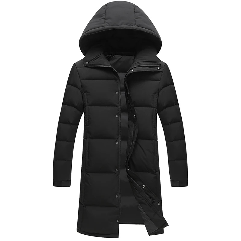 Fritz | Men's Long Quilted Winter Coat – Waterproof, Black with Side Pockets