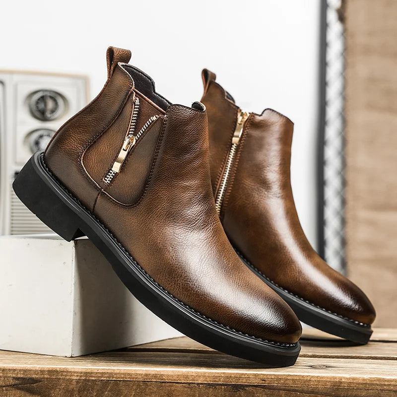 The Catania Men's Chelsea Vintage Leather Ankle Boots