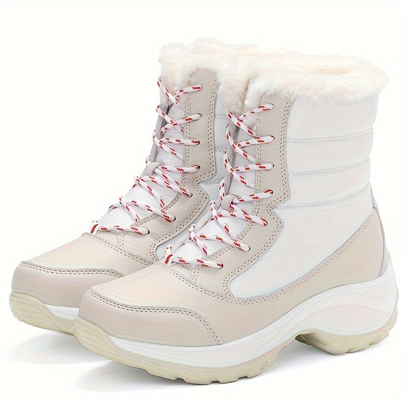 Patty | Women’s Winter Boots | Lace-Up Round Toe with Warm Fleece Lining & Platform Sole