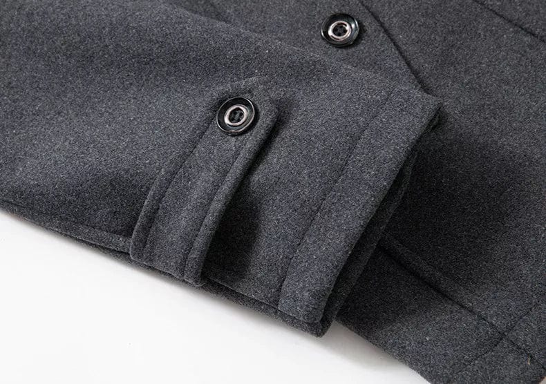 Jannis | Men’s Double-Collar Wool Trench Coat – British Style Long Winter Coat