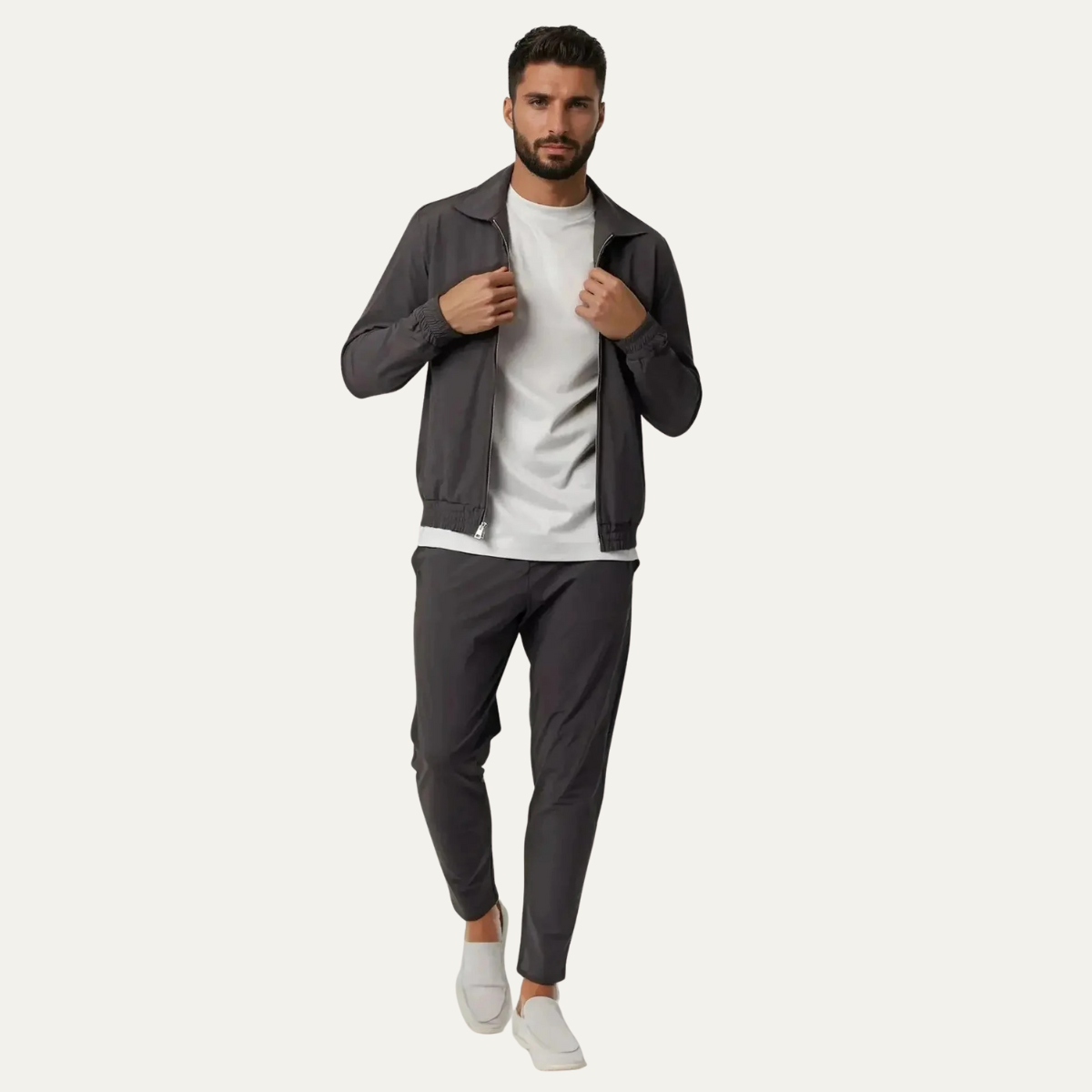 The Platinum Grey Luxury Men’s Modern Co Ord Lounge Wear Set