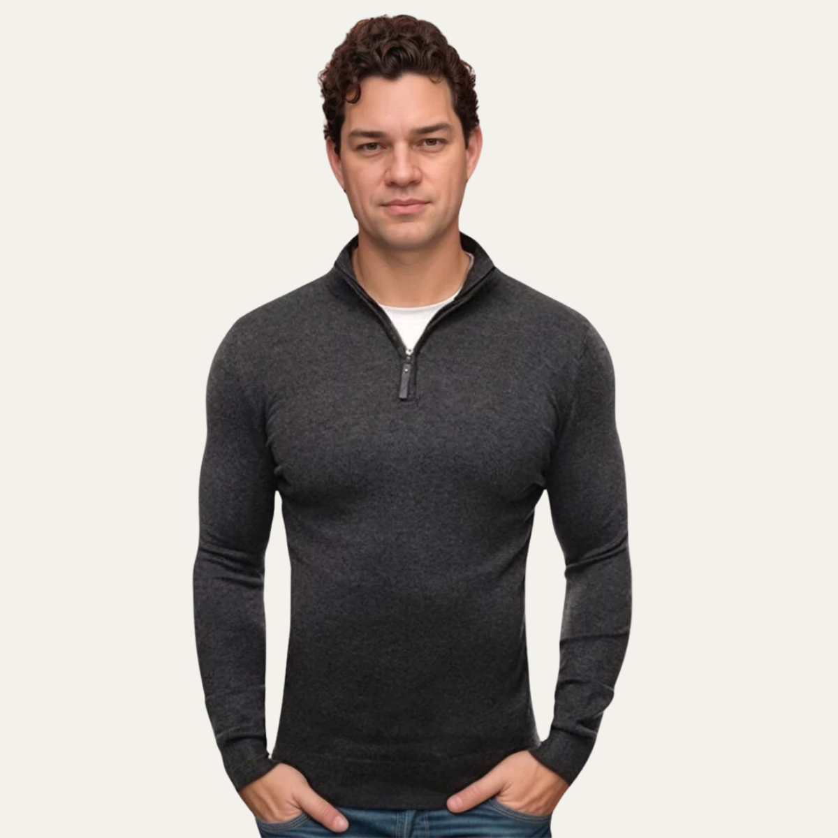 The Aviemore Men's Quarter Zip Slim Fit Casual Jumper
