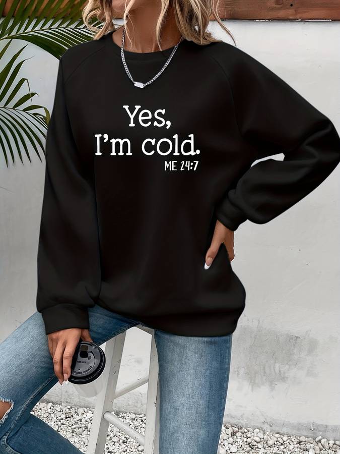 Ulyra | Women's Cozy Sweater with "Yes, I'm Cold" Print