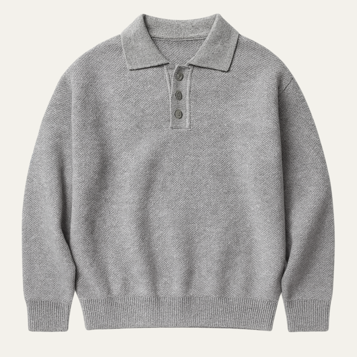 The Lichfield Men&#39;s Tailored Grey Casual Polo Jumper