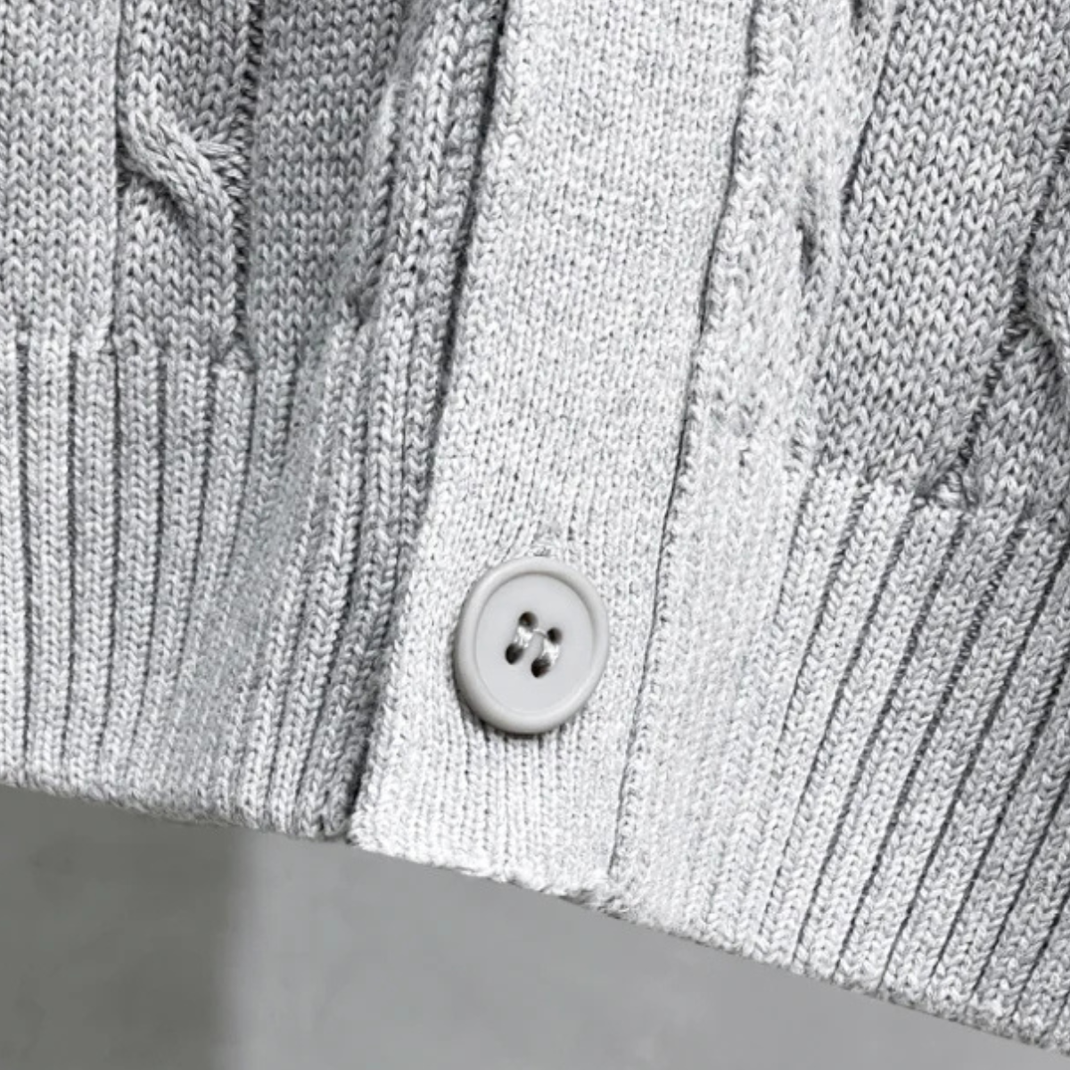 The Rochester Men's Classic Cable Knit Button Up Cardigan