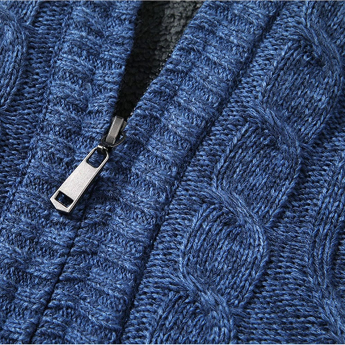 The Bellagio Men's Warm Fleece Thick Knitted Wool Cardigan