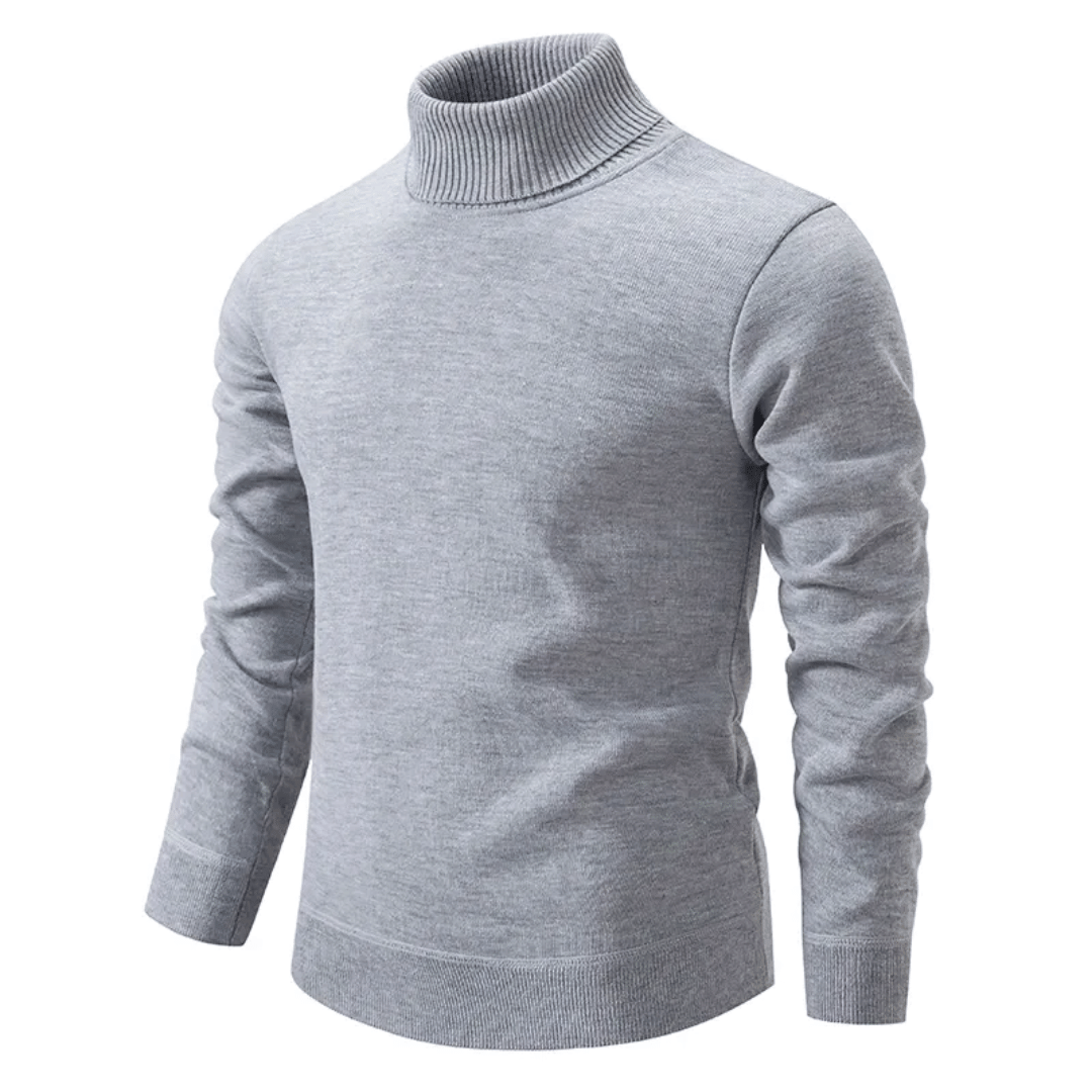 Delphin | Men's Solid Colour Roll Neck Warm Sweater - Soft & Comfortable