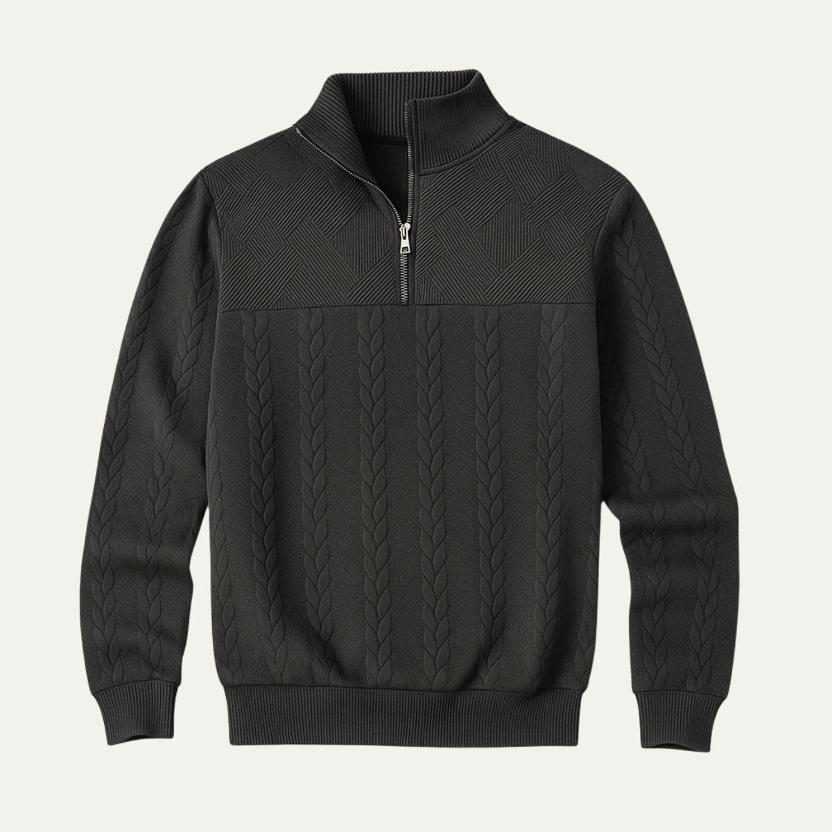 The Amalfi Half Zip Cable knit Jumper for Men
