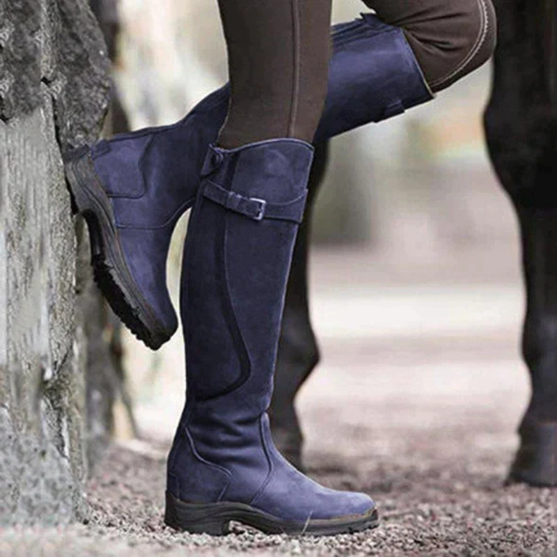Polly | Women’s Knee-High Winter Boots in Riding Style with Buckle