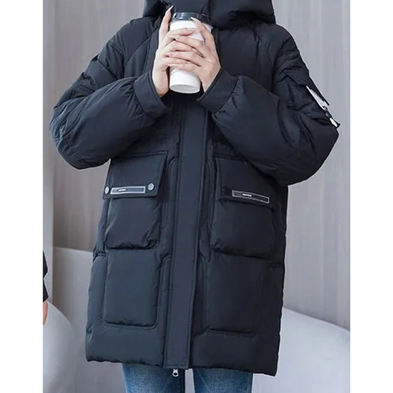 Kiara | Women's Padded Winter Jacket with Hood, Water-Repellent Coating, and Multiple Pockets