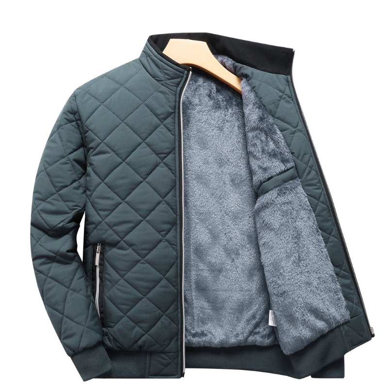 Callum | Men’s Quilted Fleece Jacket with Full Zip & Stand-Up Collar