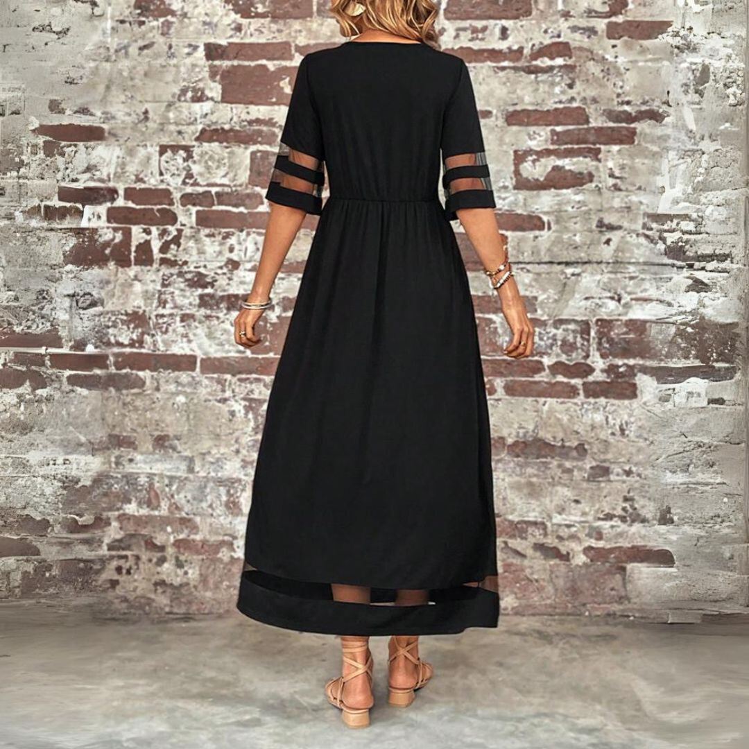 Holly | Women’s Solid Colour Summer Maxi Dress with Half Sleeves & Pockets – Effortless Summer Style