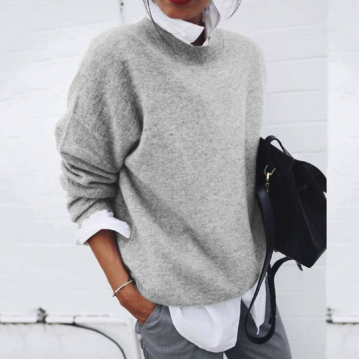 Martha | Women’s Solid Colour Round Neck Knitted Sweater