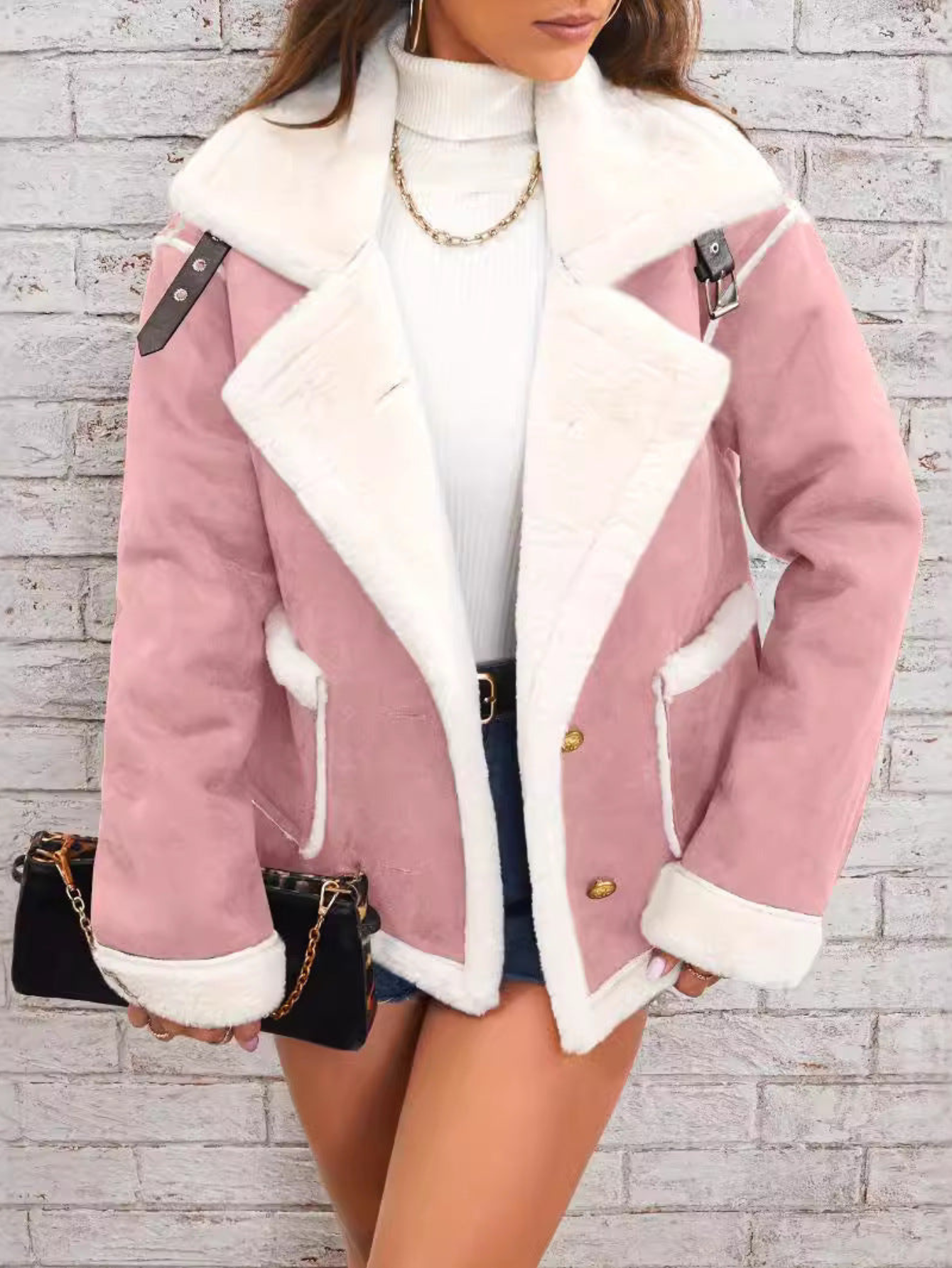 Elidwyn | Women's Cotton Jacket with Soft Fleece Lining and Lapel Collars