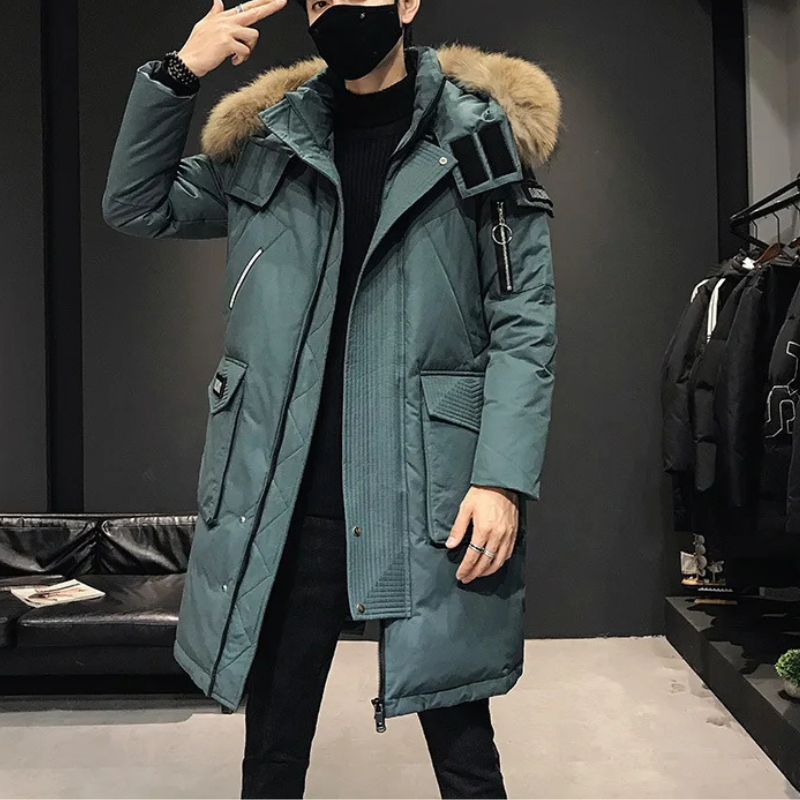 Clemens | Men's Winter Coat with Faux Fur Hood and Multiple Pockets