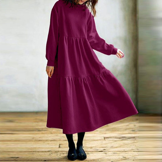 Liezel | Women's Elegant Hooded 3-Tier Midi Dress