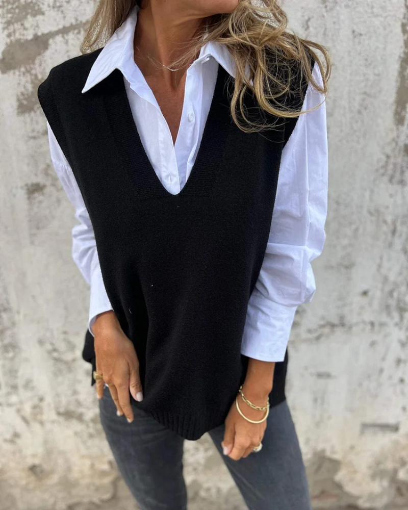Eadlin | Women’s Classic Knitted Sweater Vest with V-Neck