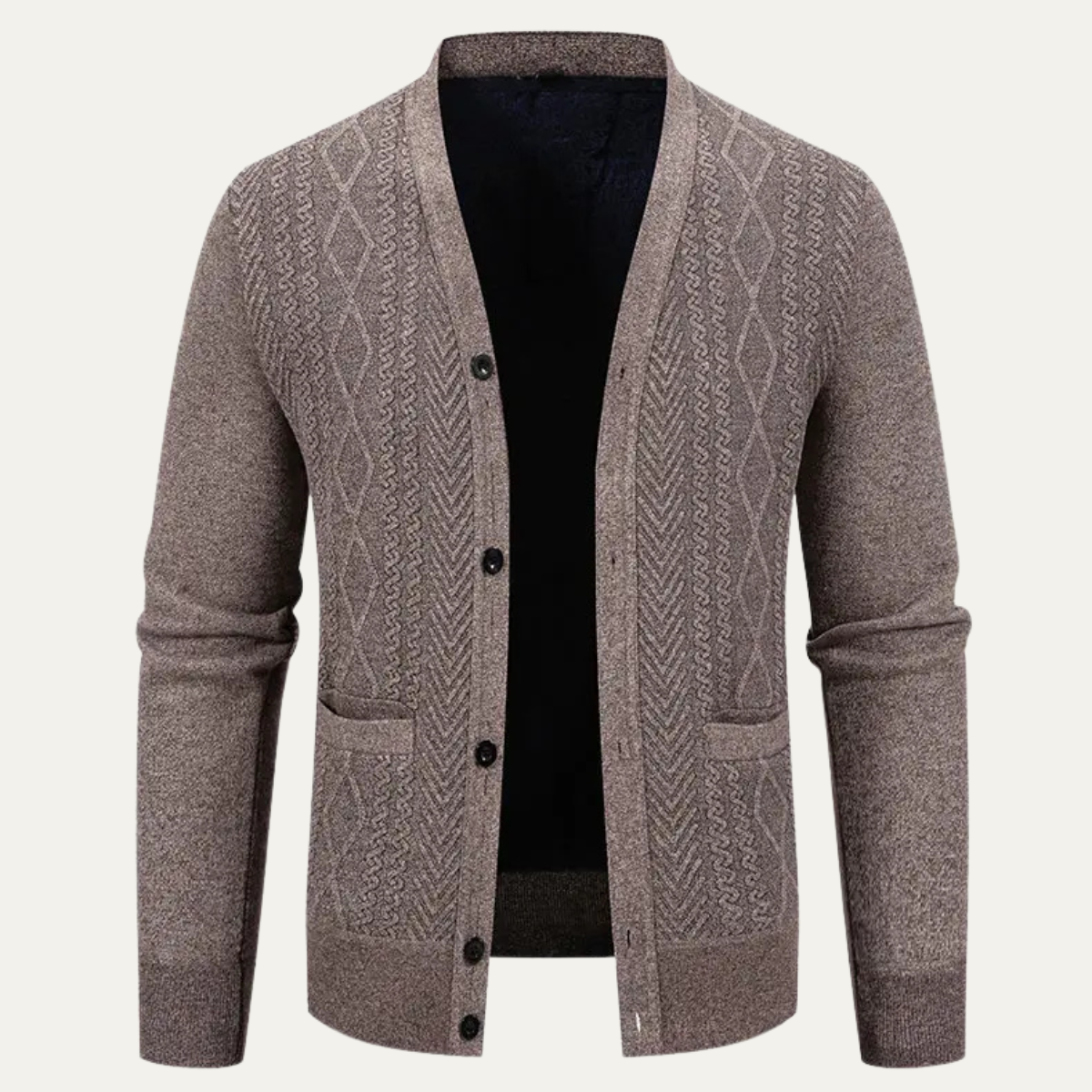 The Murano Men's Slimt Fit Knitted Button Up V Neck Cardigan