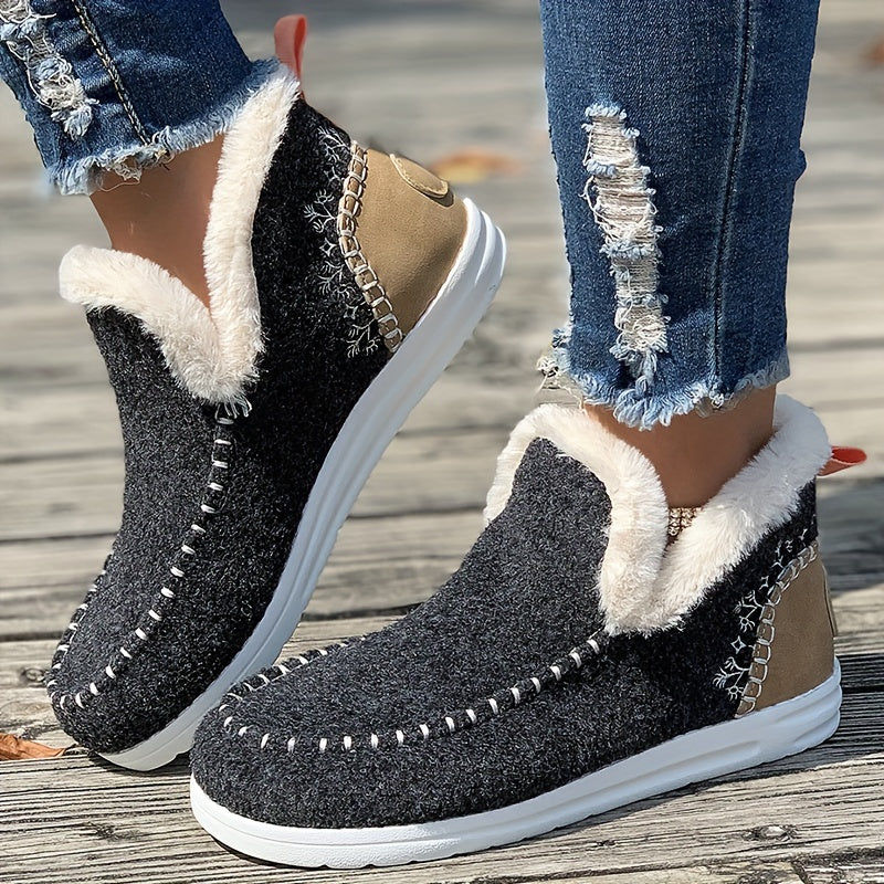 Lorinda | Warm Plush Lined Slip-On Winter Shoes for Women