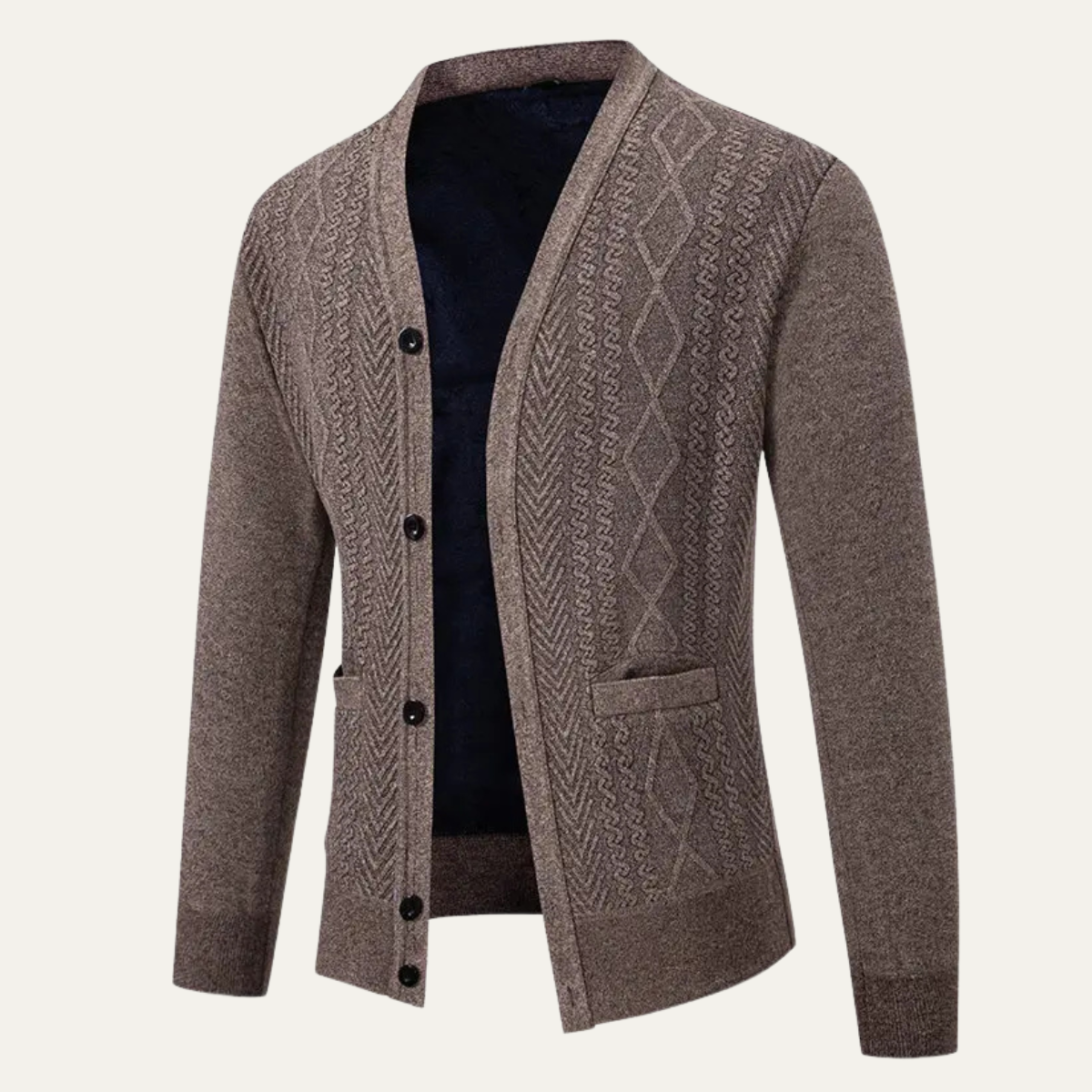 The Murano Men's Slimt Fit Knitted Button Up V Neck Cardigan