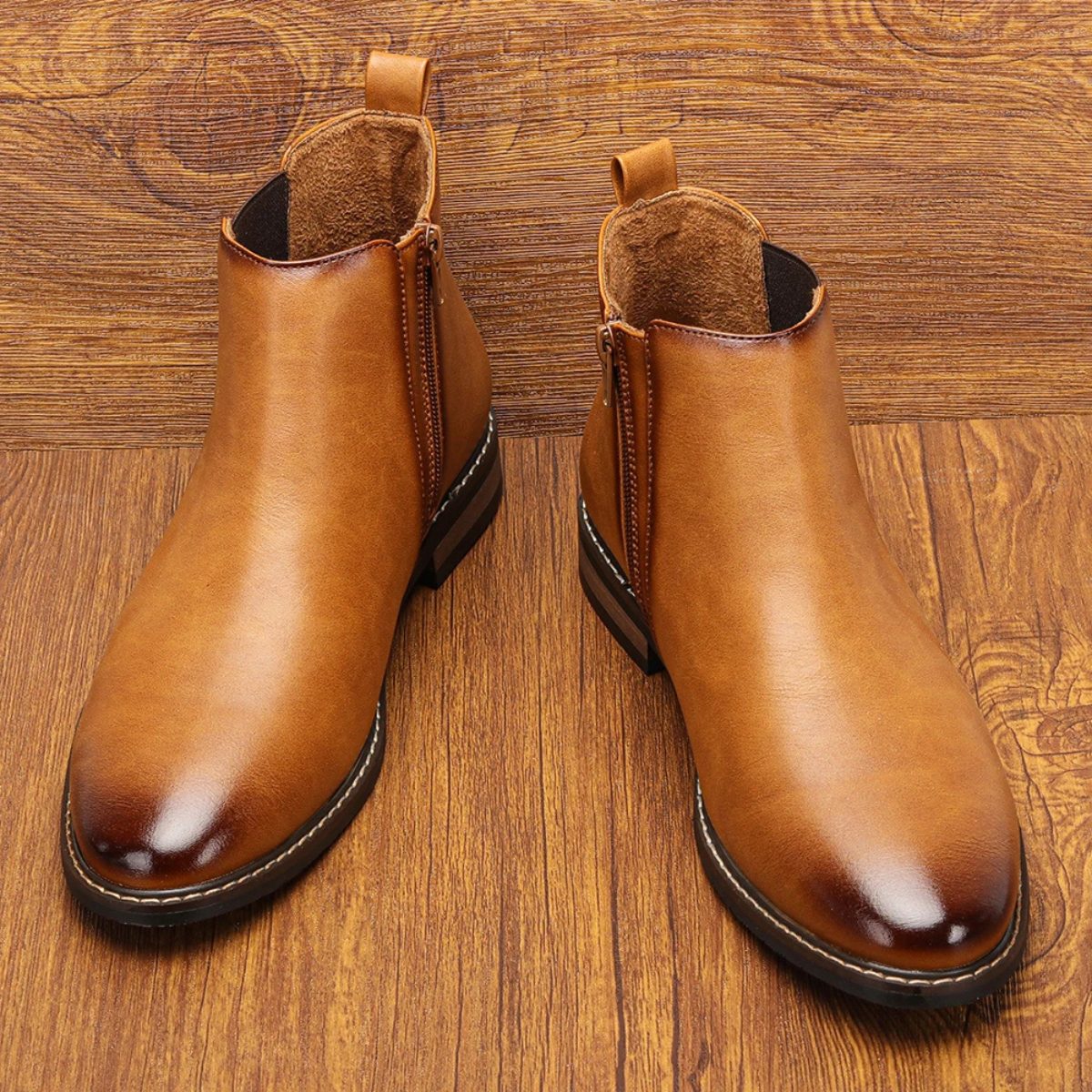 The Treviso Men’s Classic Slip On Leather Chelsea Boots