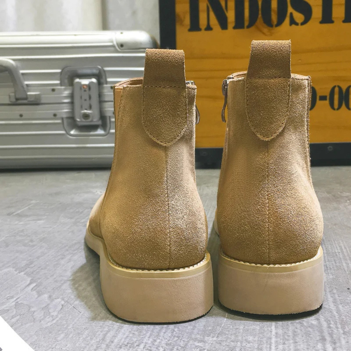 The Bastille Men’s Genuine Suede Chelsea Dress Fur Boots