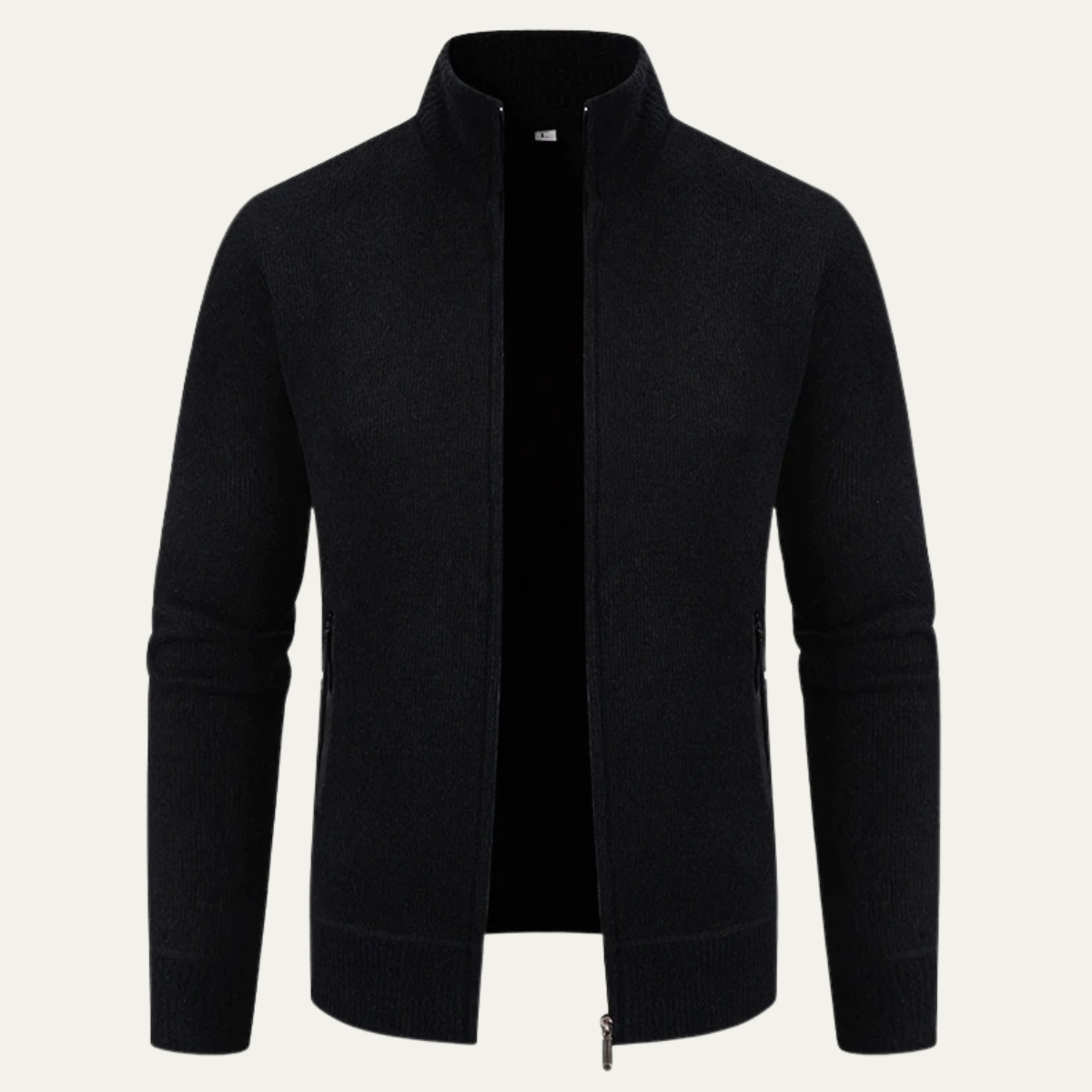 The Inverness Men's Elegant Fleece Knit Zip Cardigan with Pockets