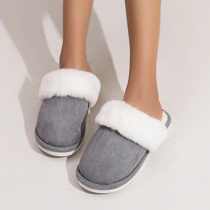 Xanthia | Women's Plush-Lined Winter Slippers with Closed Toe & Faux Fur Details