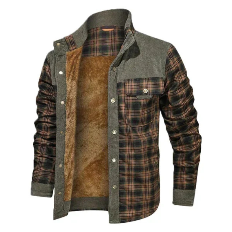 Gideon | Men’s Plaid Shirt Jacket with Warm Fleece Lining