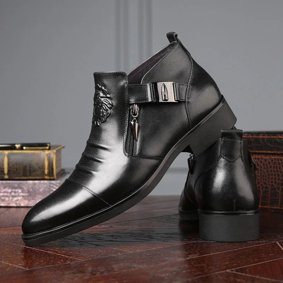 The Barbaresco Men’s Pointed Toe Leather Ankle Boots