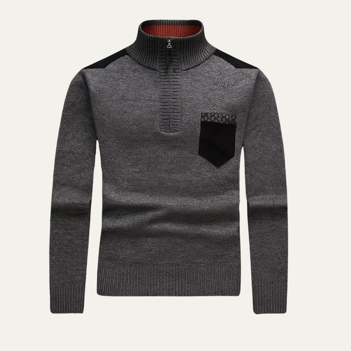 The Garrick Patchwork Half-Zip Jumper for Men