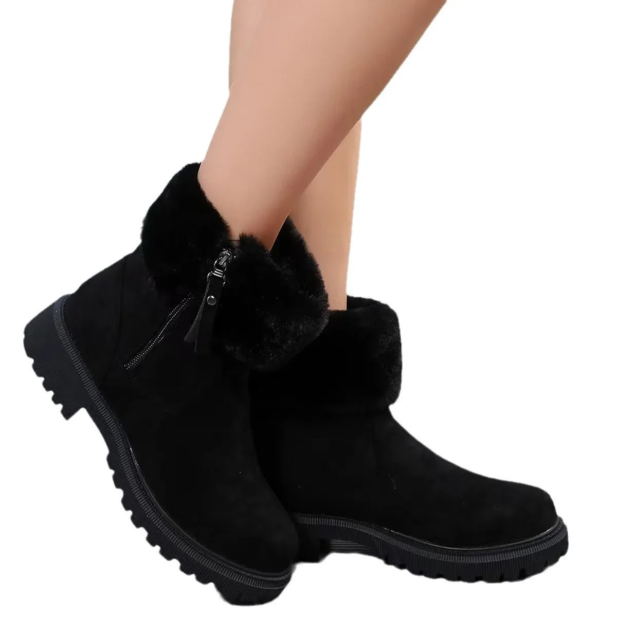 Babettia | Women's Windproof Winter Boots with Fleece Lining, Non-slip Sole & Fur Details – Warm & Stylish