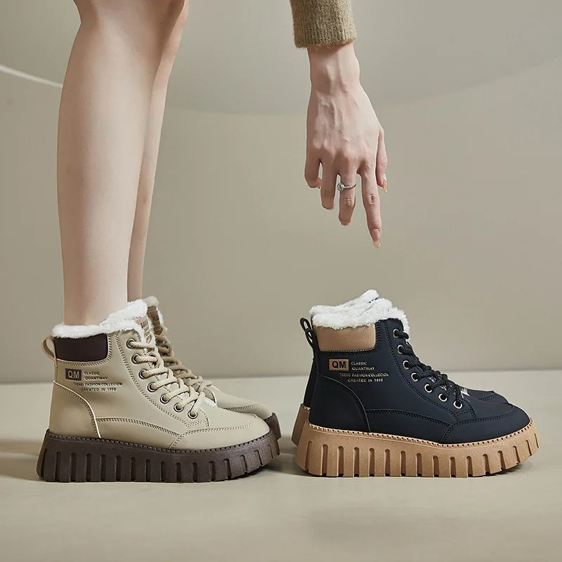 Constance | Women's Robust Platform Fleece-Lined Lace-Up Winter Ankle Boots – Waterproof & Warm