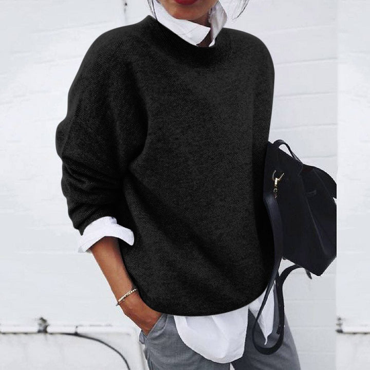 Martha | Women’s Solid Colour Round Neck Knitted Sweater