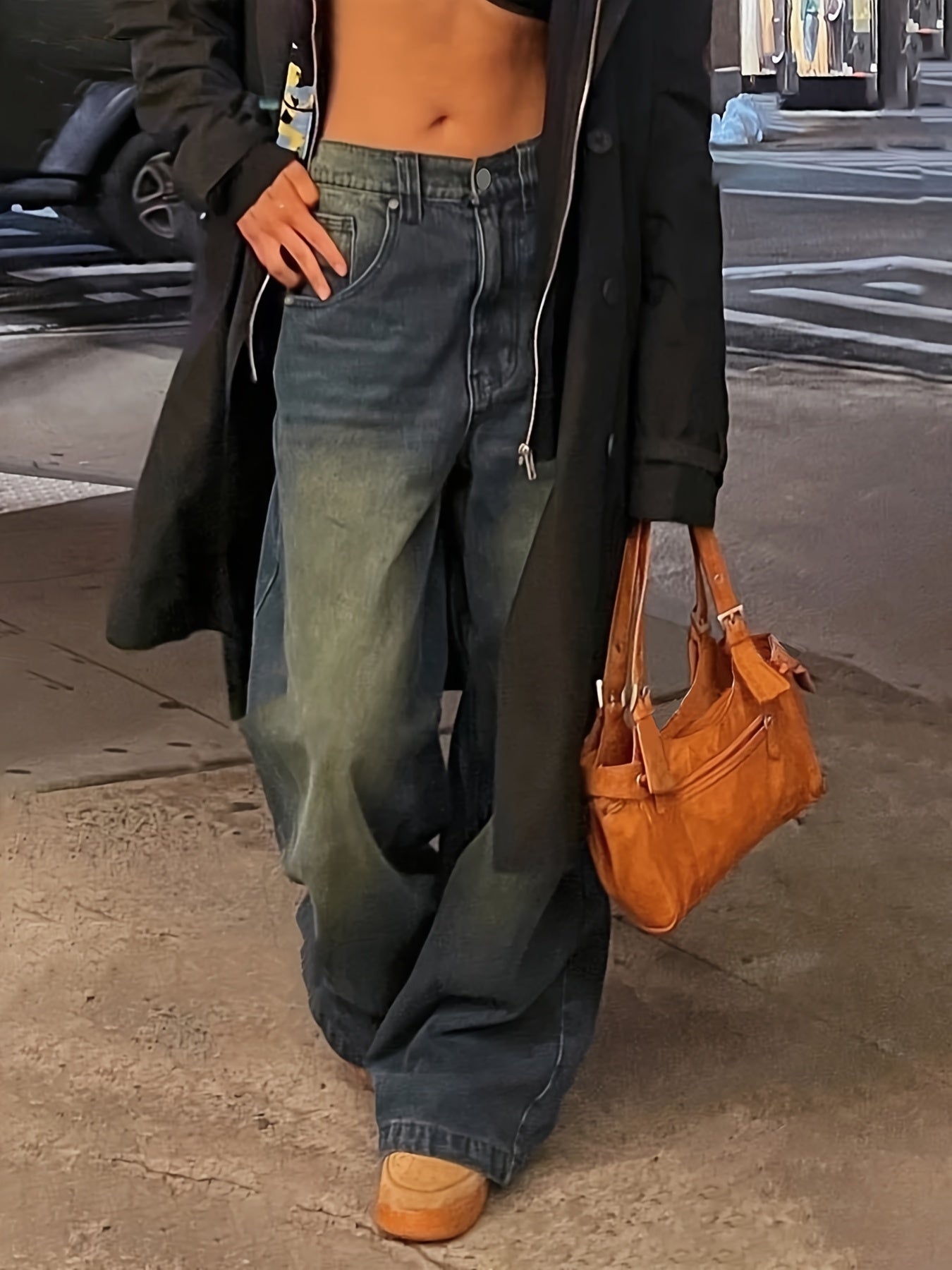 Ruby | Women’s Baggy Jeans Wide Leg with Light Wash Denim