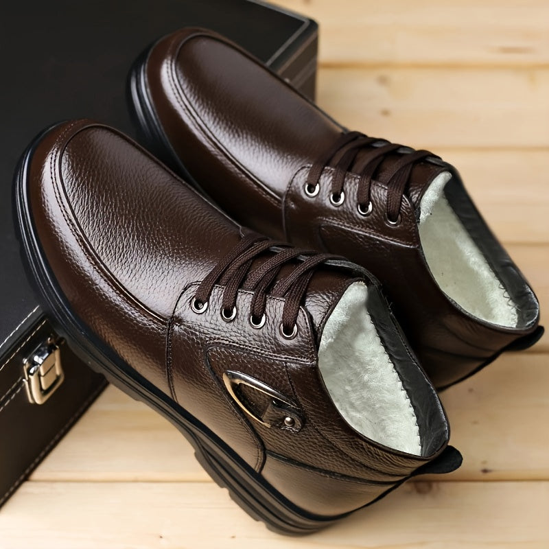 Arvion | Men’s Winter Business Boots with Warm Padded Lining & High-Top Lace-Up Design