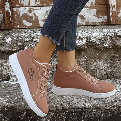 Oona | Women's High-Cut Plush Lined Lace-Up Sneakers – Warm, Stylish & Comfortable