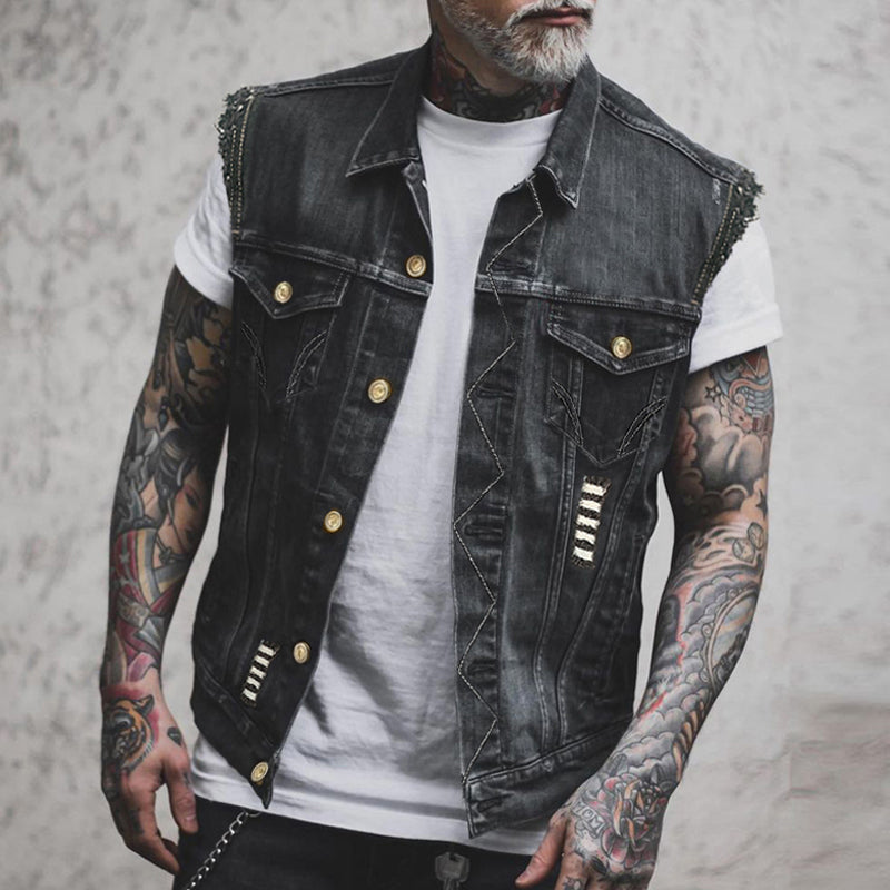Ashton | Men’s Vintage Style Waistcoat with Lapel Collar & Button Closure