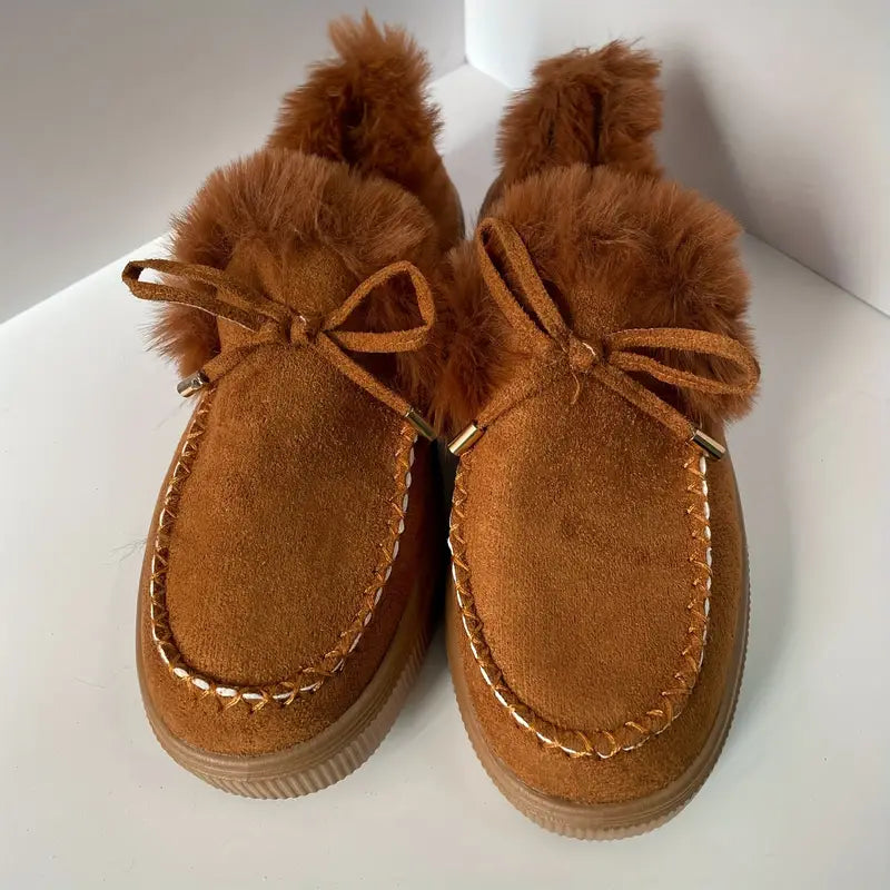 Janna | Women's Faux Fur Lined Slip-On Winter Loafers – Thick Sole, Warm & Comfortable for Cold Days