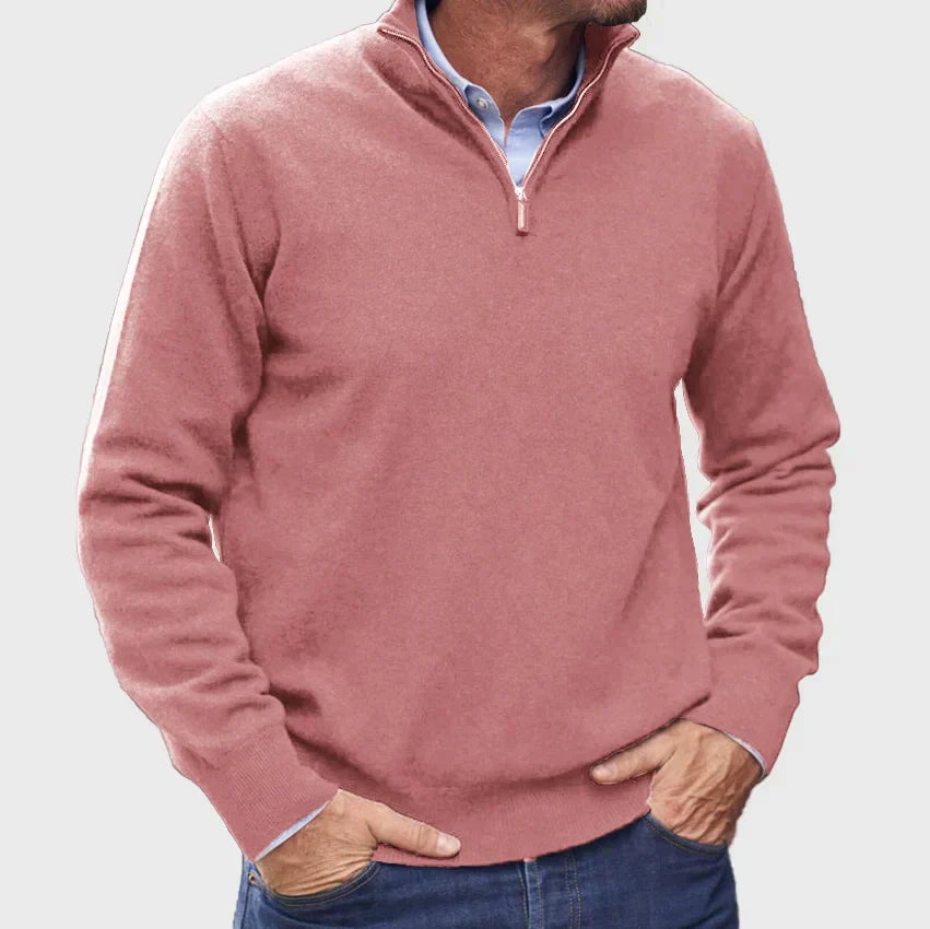 Kuno | Men's Premium Cashmere Sweater with Zip Collar – Stylish and Comfortable Design