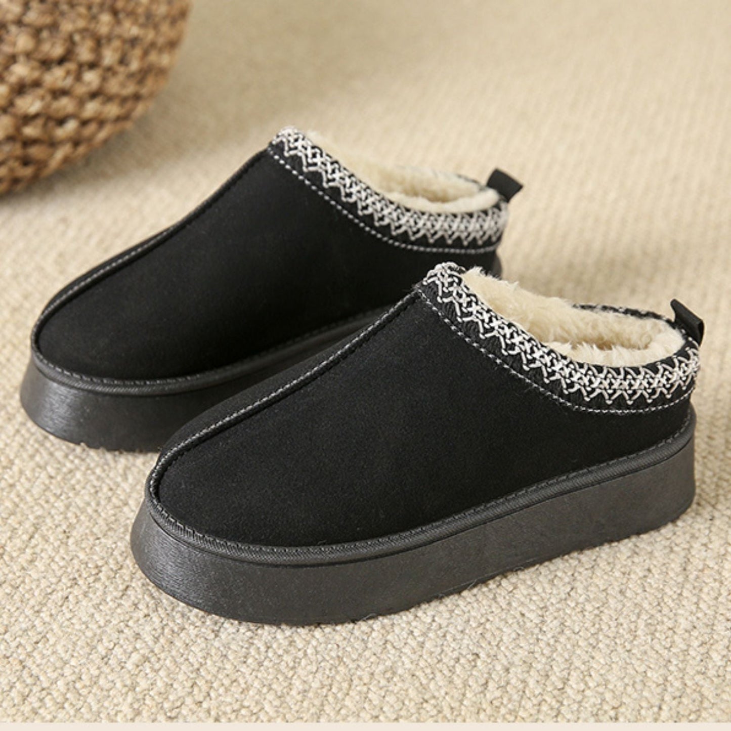 Elara | Women's Platform Slippers with Plush Fleece Lining for Warmth and Comfort