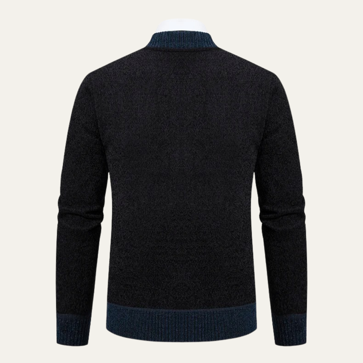 The Clapham Men's Embroidered Smart Knit Zip Cardigan